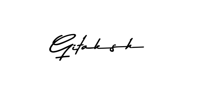 How to make Gitaksh name signature. Use Asem Kandis PERSONAL USE style for creating short signs online. This is the latest handwritten sign. Gitaksh signature style 9 images and pictures png