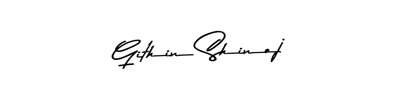 Design your own signature with our free online signature maker. With this signature software, you can create a handwritten (Asem Kandis PERSONAL USE) signature for name Githin Shinoj. Githin Shinoj signature style 9 images and pictures png