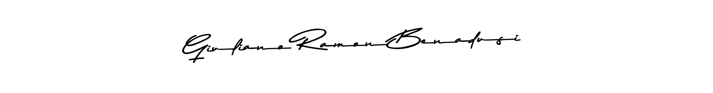 Create a beautiful signature design for name Giuliano Ramon Benadusi. With this signature (Asem Kandis PERSONAL USE) fonts, you can make a handwritten signature for free. Giuliano Ramon Benadusi signature style 9 images and pictures png