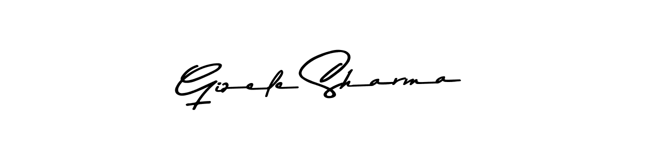 Create a beautiful signature design for name Gizele Sharma. With this signature (Asem Kandis PERSONAL USE) fonts, you can make a handwritten signature for free. Gizele Sharma signature style 9 images and pictures png