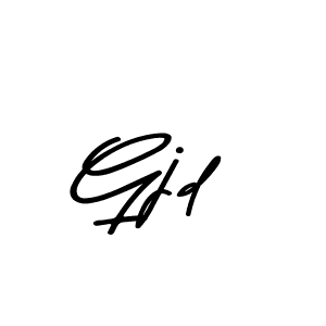 Create a beautiful signature design for name Gjd. With this signature (Asem Kandis PERSONAL USE) fonts, you can make a handwritten signature for free. Gjd signature style 9 images and pictures png