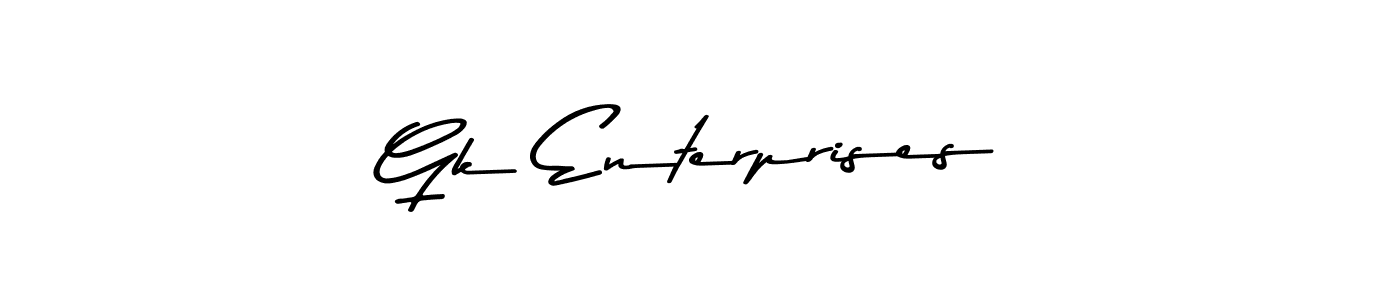 The best way (Asem Kandis PERSONAL USE) to make a short signature is to pick only two or three words in your name. The name Gk Enterprises include a total of six letters. For converting this name. Gk Enterprises signature style 9 images and pictures png
