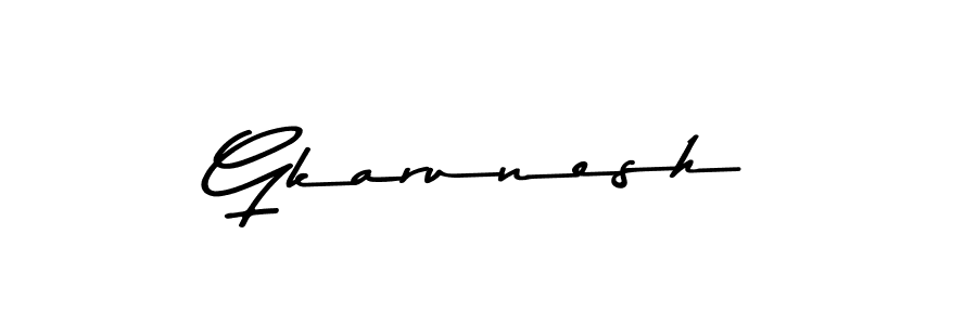 Make a beautiful signature design for name Gkarunesh. With this signature (Asem Kandis PERSONAL USE) style, you can create a handwritten signature for free. Gkarunesh signature style 9 images and pictures png