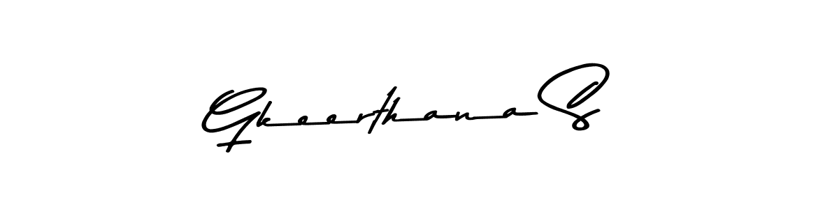 Make a beautiful signature design for name Gkeerthana S. With this signature (Asem Kandis PERSONAL USE) style, you can create a handwritten signature for free. Gkeerthana S signature style 9 images and pictures png