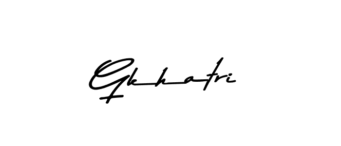 How to make Gkhatri name signature. Use Asem Kandis PERSONAL USE style for creating short signs online. This is the latest handwritten sign. Gkhatri signature style 9 images and pictures png