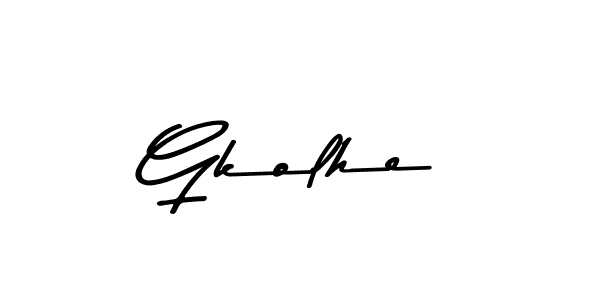 Create a beautiful signature design for name Gkolhe. With this signature (Asem Kandis PERSONAL USE) fonts, you can make a handwritten signature for free. Gkolhe signature style 9 images and pictures png