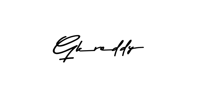 How to make Gkreddy name signature. Use Asem Kandis PERSONAL USE style for creating short signs online. This is the latest handwritten sign. Gkreddy signature style 9 images and pictures png