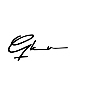 Design your own signature with our free online signature maker. With this signature software, you can create a handwritten (Asem Kandis PERSONAL USE) signature for name Gku. Gku signature style 9 images and pictures png