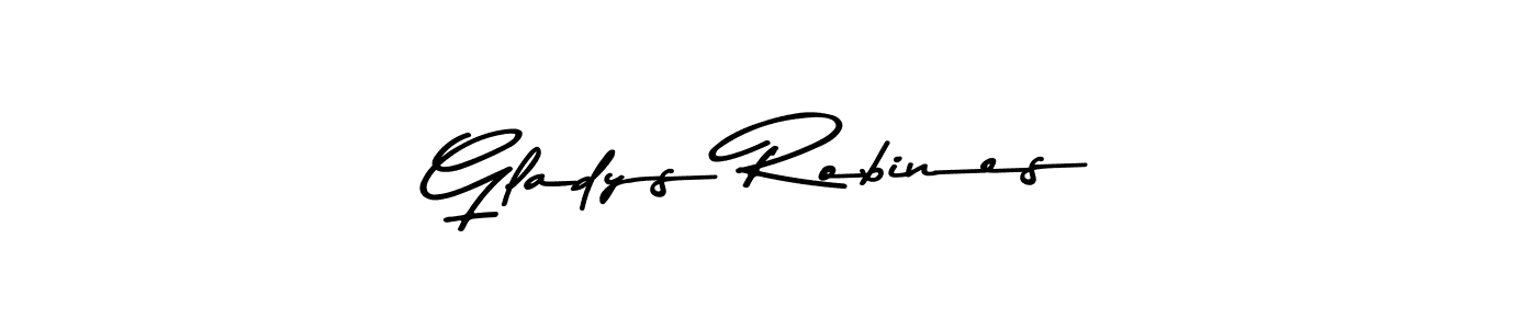 Make a beautiful signature design for name Gladys Robines. With this signature (Asem Kandis PERSONAL USE) style, you can create a handwritten signature for free. Gladys Robines signature style 9 images and pictures png