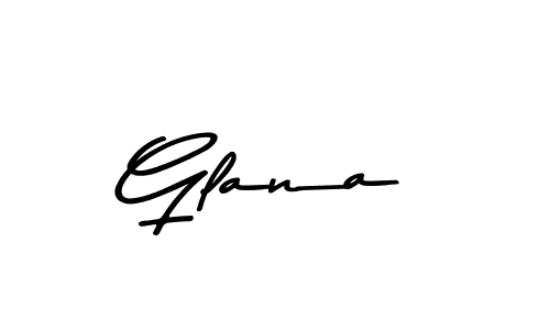 Make a beautiful signature design for name Glana. With this signature (Asem Kandis PERSONAL USE) style, you can create a handwritten signature for free. Glana signature style 9 images and pictures png