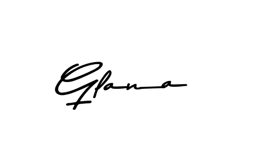 Make a beautiful signature design for name Glana. With this signature (Asem Kandis PERSONAL USE) style, you can create a handwritten signature for free. Glana signature style 9 images and pictures png