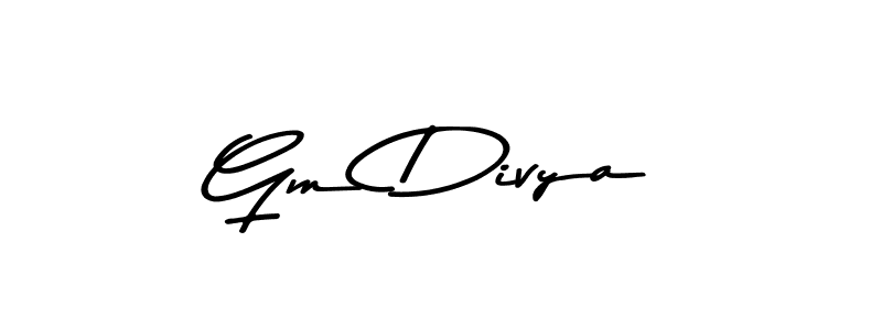 Design your own signature with our free online signature maker. With this signature software, you can create a handwritten (Asem Kandis PERSONAL USE) signature for name Gm Divya. Gm Divya signature style 9 images and pictures png