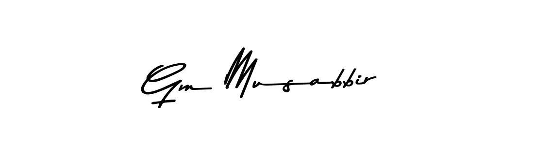 Also You can easily find your signature by using the search form. We will create Gm Musabbir name handwritten signature images for you free of cost using Asem Kandis PERSONAL USE sign style. Gm Musabbir signature style 9 images and pictures png