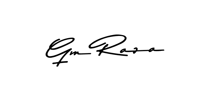 How to make Gm Raza name signature. Use Asem Kandis PERSONAL USE style for creating short signs online. This is the latest handwritten sign. Gm Raza signature style 9 images and pictures png