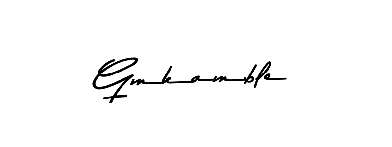 Make a beautiful signature design for name Gmkamble. With this signature (Asem Kandis PERSONAL USE) style, you can create a handwritten signature for free. Gmkamble signature style 9 images and pictures png