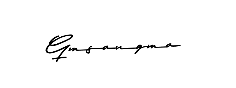 How to make Gmsangma name signature. Use Asem Kandis PERSONAL USE style for creating short signs online. This is the latest handwritten sign. Gmsangma signature style 9 images and pictures png