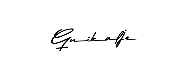 Asem Kandis PERSONAL USE is a professional signature style that is perfect for those who want to add a touch of class to their signature. It is also a great choice for those who want to make their signature more unique. Get Gnikalje name to fancy signature for free. Gnikalje signature style 9 images and pictures png