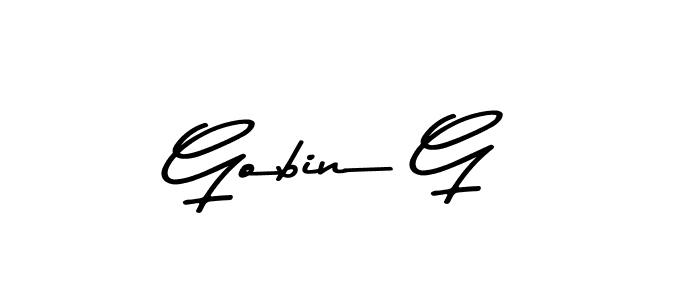 Design your own signature with our free online signature maker. With this signature software, you can create a handwritten (Asem Kandis PERSONAL USE) signature for name Gobin G. Gobin G signature style 9 images and pictures png