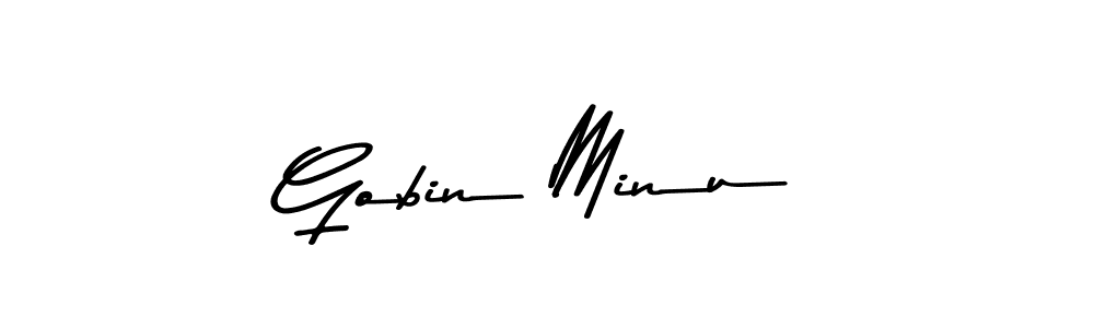 How to make Gobin Minu name signature. Use Asem Kandis PERSONAL USE style for creating short signs online. This is the latest handwritten sign. Gobin Minu signature style 9 images and pictures png