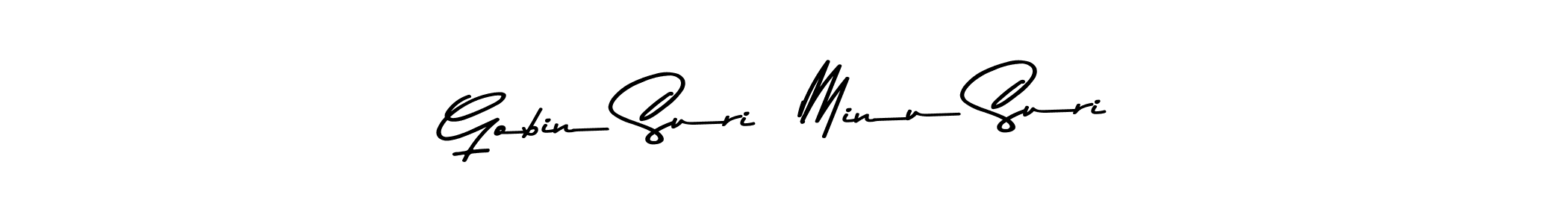 Gobin Suri  Minu Suri stylish signature style. Best Handwritten Sign (Asem Kandis PERSONAL USE) for my name. Handwritten Signature Collection Ideas for my name Gobin Suri  Minu Suri. Gobin Suri  Minu Suri signature style 9 images and pictures png