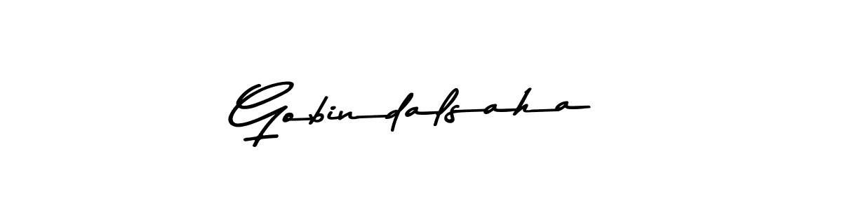 Design your own signature with our free online signature maker. With this signature software, you can create a handwritten (Asem Kandis PERSONAL USE) signature for name Gobindalsaha. Gobindalsaha signature style 9 images and pictures png