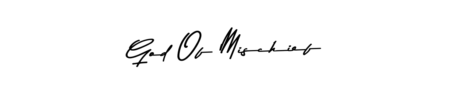 Similarly Asem Kandis PERSONAL USE is the best handwritten signature design. Signature creator online .You can use it as an online autograph creator for name God Of Mischief. God Of Mischief signature style 9 images and pictures png