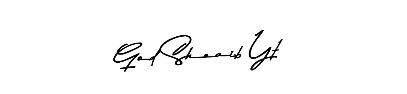 The best way (Asem Kandis PERSONAL USE) to make a short signature is to pick only two or three words in your name. The name God Shoaib Yt include a total of six letters. For converting this name. God Shoaib Yt signature style 9 images and pictures png