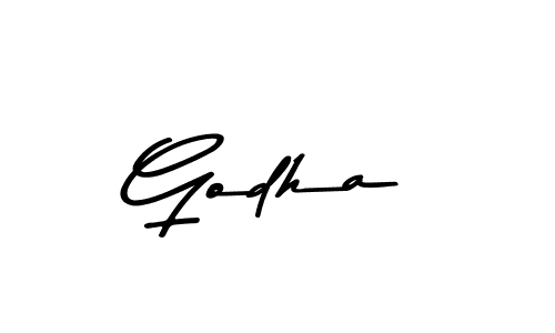 Design your own signature with our free online signature maker. With this signature software, you can create a handwritten (Asem Kandis PERSONAL USE) signature for name Godha. Godha signature style 9 images and pictures png
