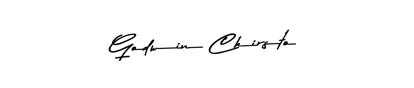 How to make Godwin Chirsto name signature. Use Asem Kandis PERSONAL USE style for creating short signs online. This is the latest handwritten sign. Godwin Chirsto signature style 9 images and pictures png