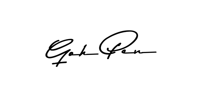 How to make Goh Pen name signature. Use Asem Kandis PERSONAL USE style for creating short signs online. This is the latest handwritten sign. Goh Pen signature style 9 images and pictures png