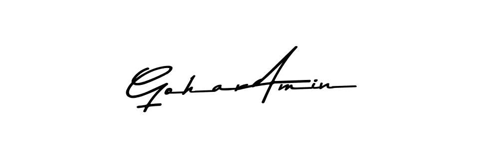 How to make Gohar Amin name signature. Use Asem Kandis PERSONAL USE style for creating short signs online. This is the latest handwritten sign. Gohar Amin signature style 9 images and pictures png