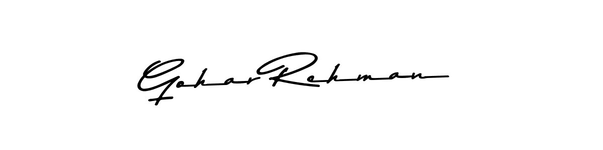 Create a beautiful signature design for name Gohar Rehman. With this signature (Asem Kandis PERSONAL USE) fonts, you can make a handwritten signature for free. Gohar Rehman signature style 9 images and pictures png