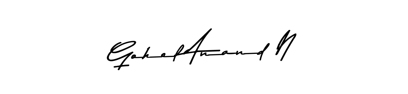 How to make Gohel Anand N name signature. Use Asem Kandis PERSONAL USE style for creating short signs online. This is the latest handwritten sign. Gohel Anand N signature style 9 images and pictures png