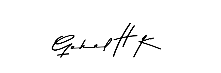 Use a signature maker to create a handwritten signature online. With this signature software, you can design (Asem Kandis PERSONAL USE) your own signature for name Gohel H K. Gohel H K signature style 9 images and pictures png