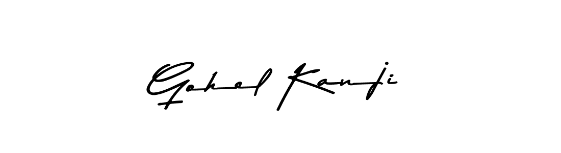 Create a beautiful signature design for name Gohel Kanji. With this signature (Asem Kandis PERSONAL USE) fonts, you can make a handwritten signature for free. Gohel Kanji signature style 9 images and pictures png
