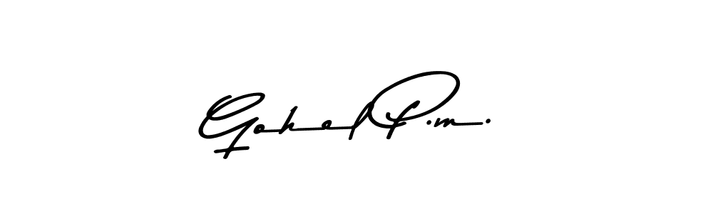 Design your own signature with our free online signature maker. With this signature software, you can create a handwritten (Asem Kandis PERSONAL USE) signature for name Gohel P.m.. Gohel P.m. signature style 9 images and pictures png