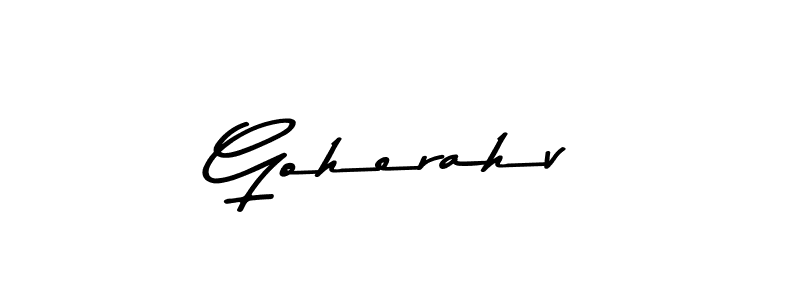 The best way (Asem Kandis PERSONAL USE) to make a short signature is to pick only two or three words in your name. The name Goherahv include a total of six letters. For converting this name. Goherahv signature style 9 images and pictures png