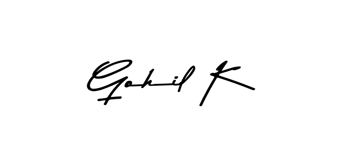Design your own signature with our free online signature maker. With this signature software, you can create a handwritten (Asem Kandis PERSONAL USE) signature for name Gohil K. Gohil K signature style 9 images and pictures png