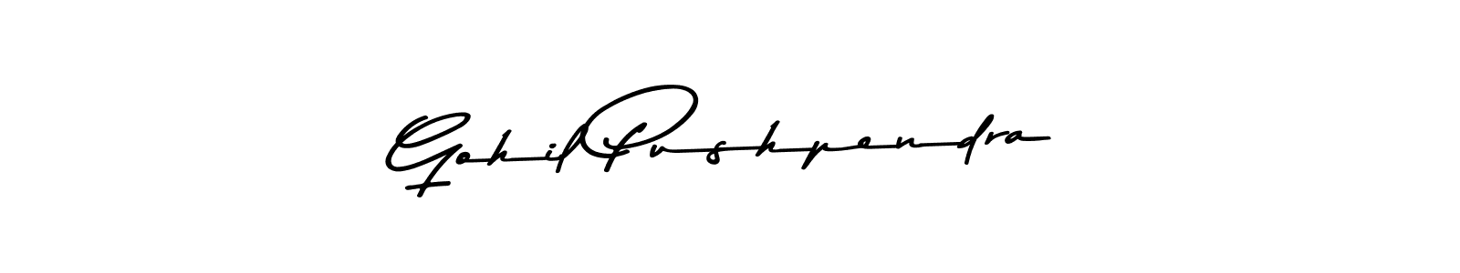 Gohil Pushpendra stylish signature style. Best Handwritten Sign (Asem Kandis PERSONAL USE) for my name. Handwritten Signature Collection Ideas for my name Gohil Pushpendra. Gohil Pushpendra signature style 9 images and pictures png