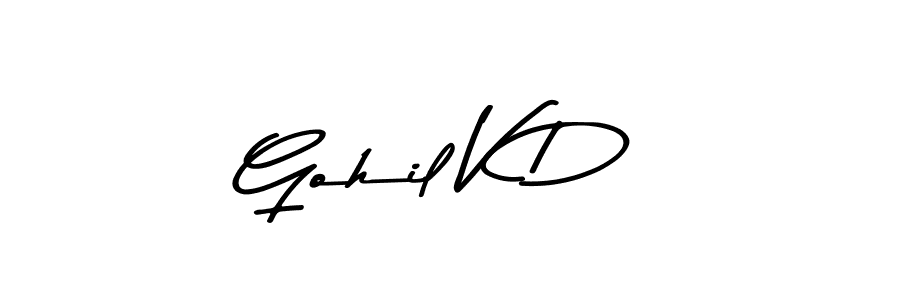 Use a signature maker to create a handwritten signature online. With this signature software, you can design (Asem Kandis PERSONAL USE) your own signature for name Gohil V D. Gohil V D signature style 9 images and pictures png