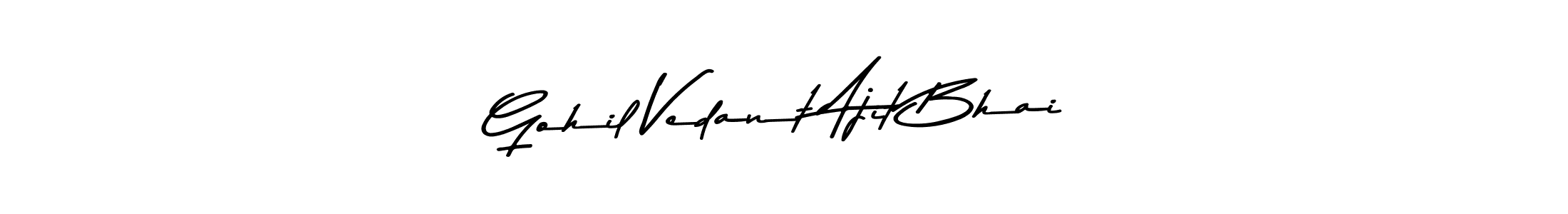 You can use this online signature creator to create a handwritten signature for the name Gohil Vedant Ajit Bhai. This is the best online autograph maker. Gohil Vedant Ajit Bhai signature style 9 images and pictures png
