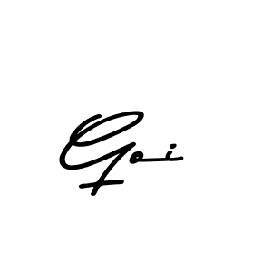 Design your own signature with our free online signature maker. With this signature software, you can create a handwritten (Asem Kandis PERSONAL USE) signature for name Goi. Goi signature style 9 images and pictures png