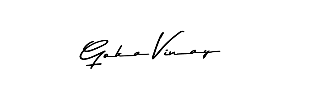 Use a signature maker to create a handwritten signature online. With this signature software, you can design (Asem Kandis PERSONAL USE) your own signature for name Goka Vinay. Goka Vinay signature style 9 images and pictures png