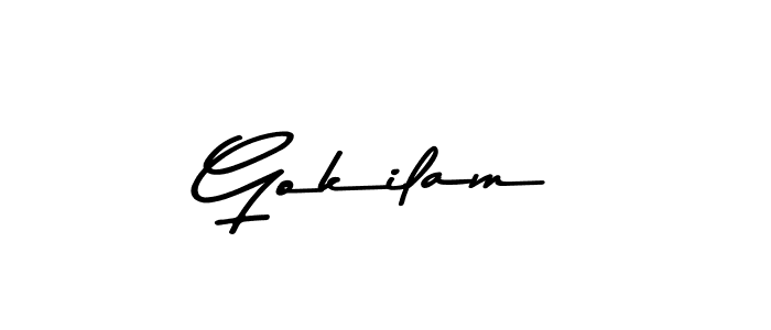 Gokilam stylish signature style. Best Handwritten Sign (Asem Kandis PERSONAL USE) for my name. Handwritten Signature Collection Ideas for my name Gokilam. Gokilam signature style 9 images and pictures png