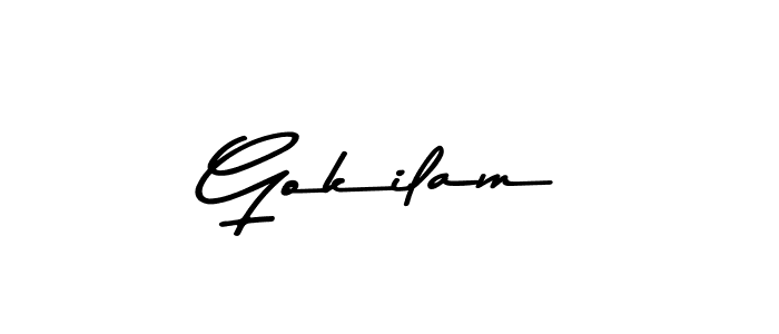 Gokilam stylish signature style. Best Handwritten Sign (Asem Kandis PERSONAL USE) for my name. Handwritten Signature Collection Ideas for my name Gokilam. Gokilam signature style 9 images and pictures png