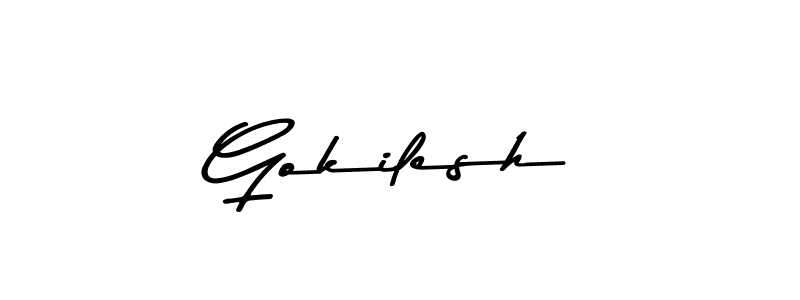 This is the best signature style for the Gokilesh name. Also you like these signature font (Asem Kandis PERSONAL USE). Mix name signature. Gokilesh signature style 9 images and pictures png