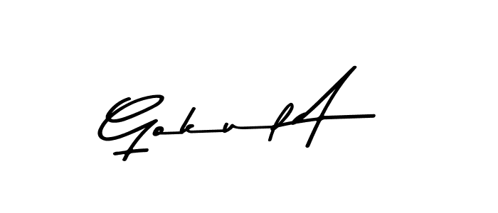 The best way (Asem Kandis PERSONAL USE) to make a short signature is to pick only two or three words in your name. The name Gokul A include a total of six letters. For converting this name. Gokul A signature style 9 images and pictures png