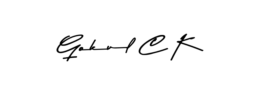 Create a beautiful signature design for name Gokul C K. With this signature (Asem Kandis PERSONAL USE) fonts, you can make a handwritten signature for free. Gokul C K signature style 9 images and pictures png