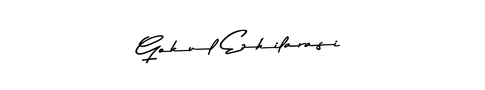 How to make Gokul Ezhilarasi name signature. Use Asem Kandis PERSONAL USE style for creating short signs online. This is the latest handwritten sign. Gokul Ezhilarasi signature style 9 images and pictures png