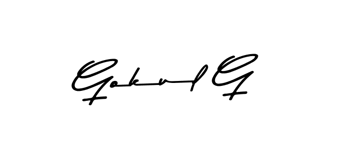 if you are searching for the best signature style for your name Gokul G. so please give up your signature search. here we have designed multiple signature styles  using Asem Kandis PERSONAL USE. Gokul G signature style 9 images and pictures png
